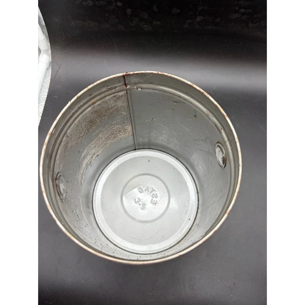 Vintage Armour Pure Lard 4 lb Tin Bucket with Lid Recipes Green White Red Star
